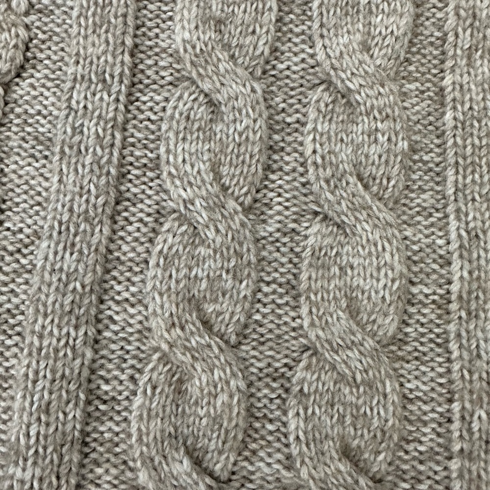 Karen Kane Heather Gray Cable Knit Funnel neck Sweater Fishermen new - Picture 3 of 6